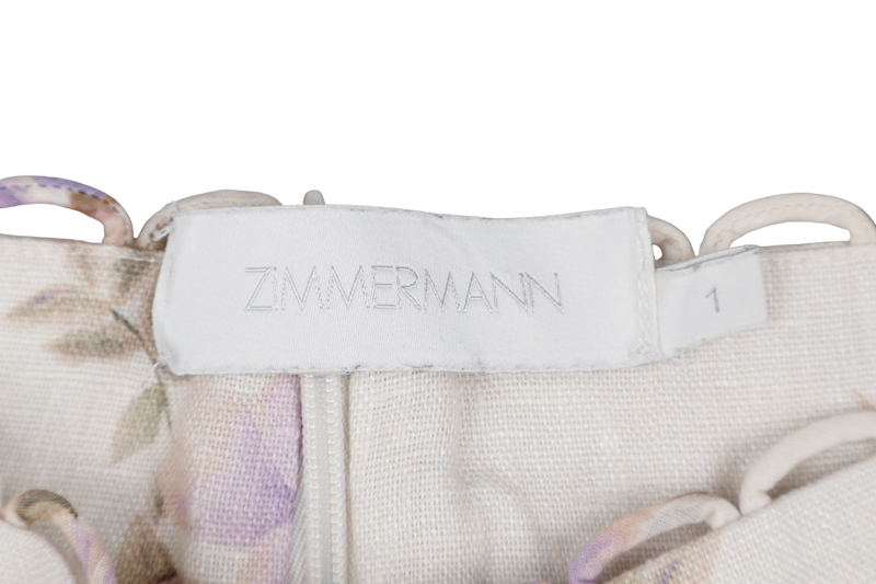 ZIMMERMANN ROSE TUCK SHORTS SIZE AU 1