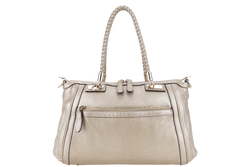 GUCCI BAMBOO 2WAY TOTE BAG GOLD LEATHER GOLD HARDWARE WITH DUST COVER AND STRAPS