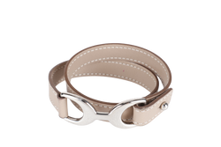 Hermes Double Tour Paddle Bracelet, Gris T Color, Silver Hardware with Dust Cover & Box