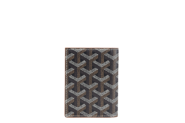 GOYARD SAINT-MARC CARD WALLET BLACK AND TAN COLOR WITH BOX