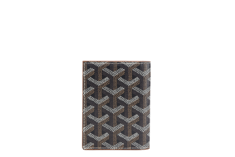 GOYARD SAINT-MARC CARD WALLET BLACK AND TAN COLOR WITH BOX