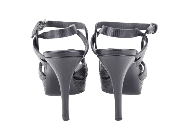 YVES SAINT LAURENT (YSL) TRIBUTE SANDAL BLACK SIZE 38