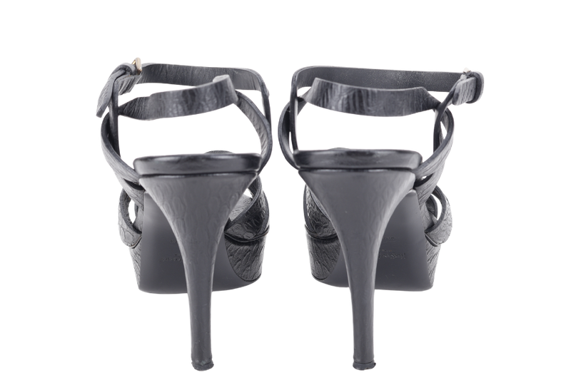 YVES SAINT LAURENT (YSL) TRIBUTE SANDAL BLACK SIZE 38