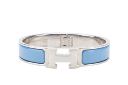 HERMES CLIC CLAC 1CM PM SIZE BLUE CIELO SILVER HARDWARE WITH BOX
