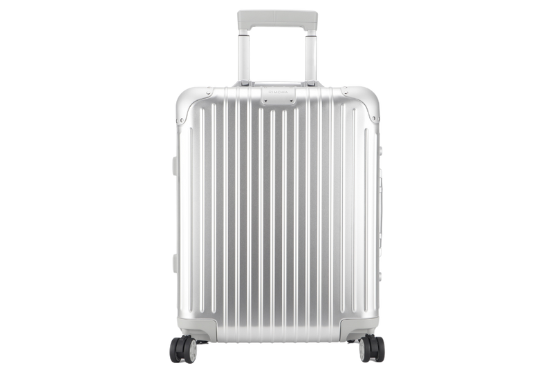 RIMOWA CABIN PLUS LUGGAGE BAG SILVER COLOUR ALUMINIUM SILVER HARDWARE WITH DUST COVER