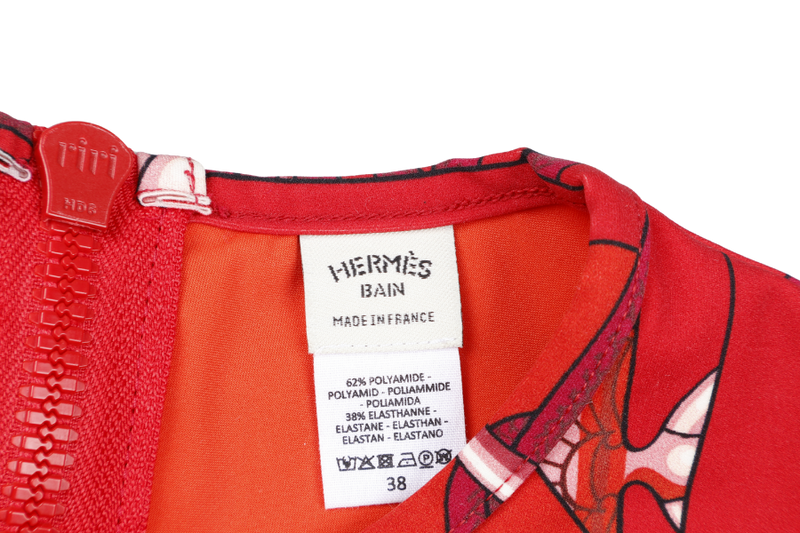 HERMES RED SWIMSUIT 38