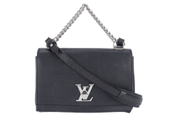 LOUIS VUITTON LOCKME II BB BLACK CALFSKIN LEATHER SILVER HARDWARE NO DUST COVER