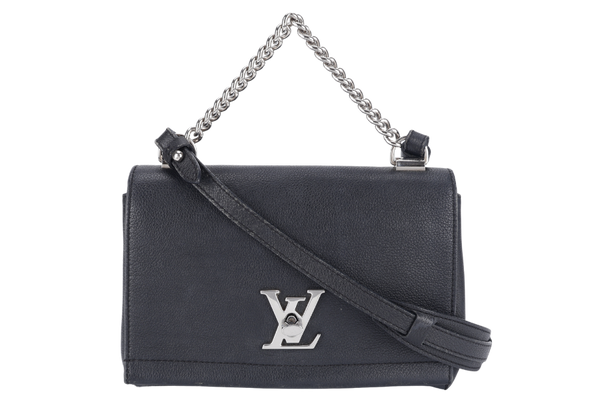 LOUIS VUITTON LOCKME II BB BLACK CALFSKIN LEATHER SILVER HARDWARE NO DUST COVER