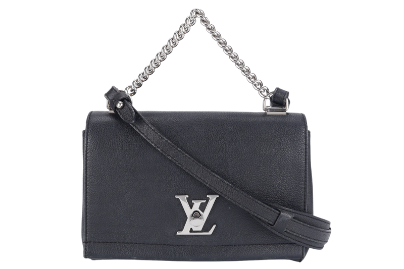 LOUIS VUITTON LOCKME II BB BLACK CALFSKIN LEATHER SILVER HARDWARE NO DUST COVER