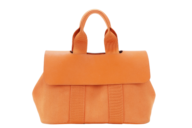 HERMES VALPARAISO PM STAMP M SQUARE (YEAR 2009) ORANGE SWIFT LEATHER NO DUST COVER