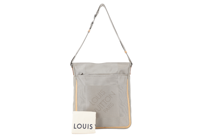 LOUIS VUITTON CITADINE GM MESSENGER TERRE DAMIER GEANT CANVAS SILVER HARDWARE WITH DUST COVER
