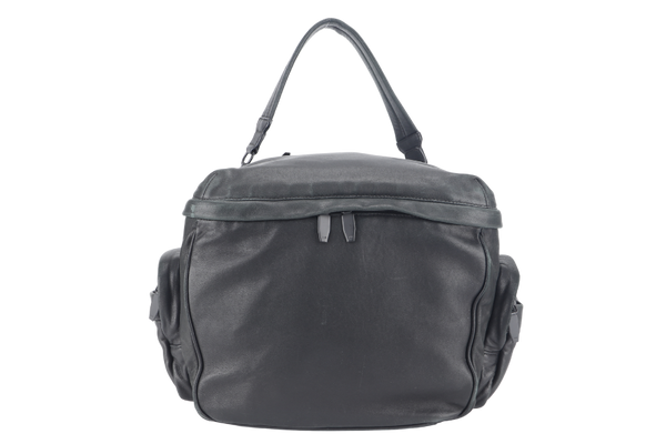 ALEXANDER WANG BLACK NAPPA LEATHER MESSENGER BAG WITH DUST COVER