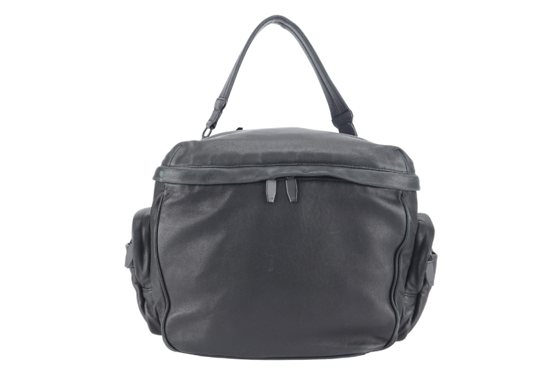 ALEXANDER WANG BLACK NAPPA LEATHER MESSENGER BAG WITH DUST COVER