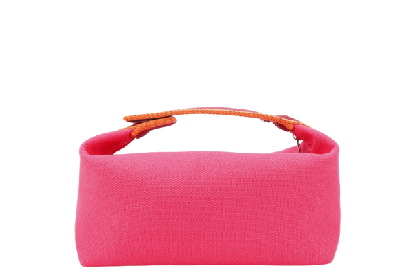 HERMES BRIDE A BRAC TRAVEL CASE TOILE PM HIBISCUS COLOR NO DUST COVER