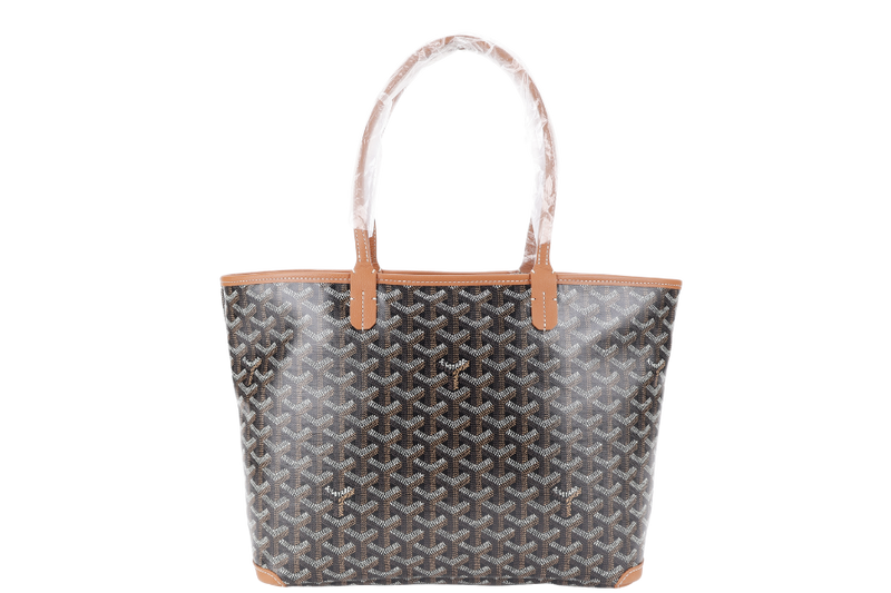 GOYARD ARTOIS PM BAG BLACK AND TAN COLOR WITH DUST COVER