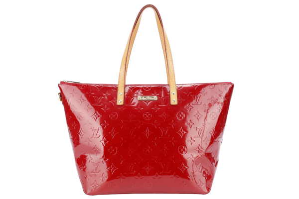 LOUIS VUITTON MONOGRAM VERNIS M93587 RED BELLEVUE GM WITH DUST COVER