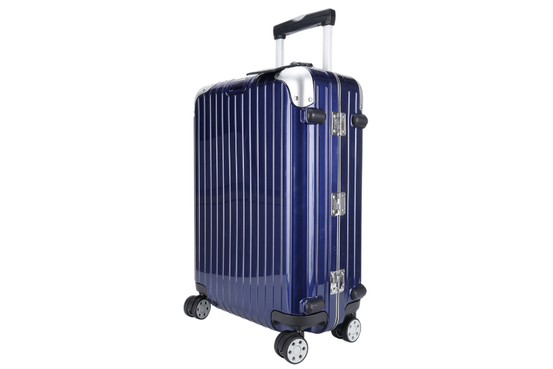 RIMOWA CABIN 19_ LUGGAGE IN A ALUMINIUM NIGHT BLUE SILVER HARDWARE