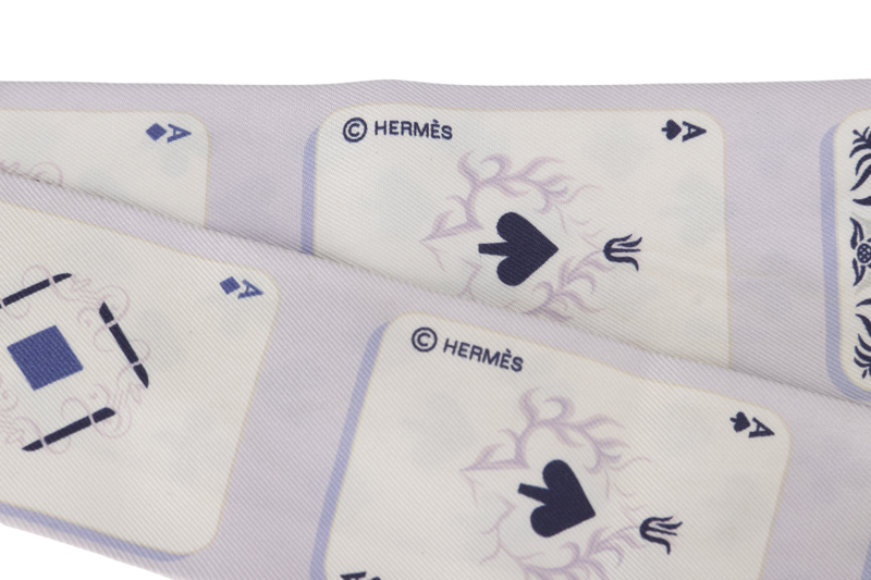 HERMES JEU DE CARTES PLAYING CARD LAVENDER SILK TWILLY NO BOX (1 PAIR)