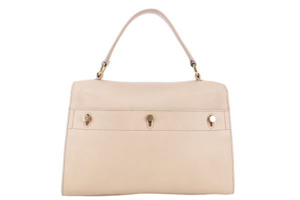 YVES SAINT LAURENT (YSL) MUSE 2 BAG BEIGE LEATHER GOLD HARDWARE WITH STRAPS AND DUST COVER