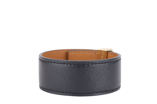 HERMES CDC 24 BLACK MADAME LEATHER GOLD HARDWARE STAMP U (YEAR 2022) WITH DUST COVER AND BOX