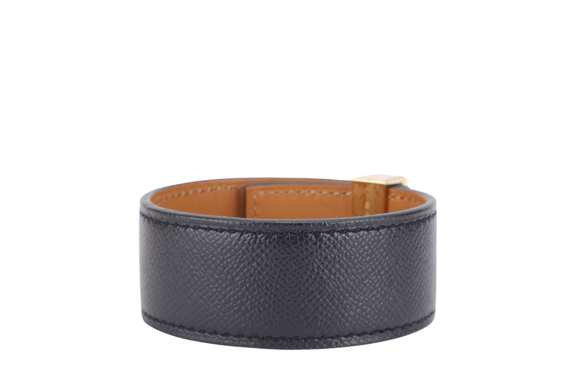 HERMES CDC 24 BLACK MADAME LEATHER GOLD HARDWARE STAMP U (YEAR 2022) WITH DUST COVER AND BOX