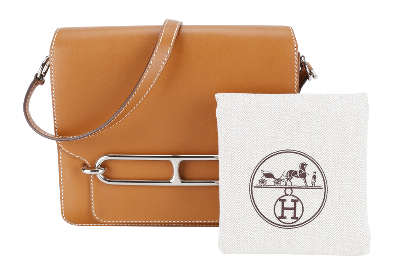 HERMES ROULIS 23 VEAU BUTLER CAPUCINES-NATUREl SABLE COLOR SILVER HARDWARE STAMP R (2014) WITH DUST COVER