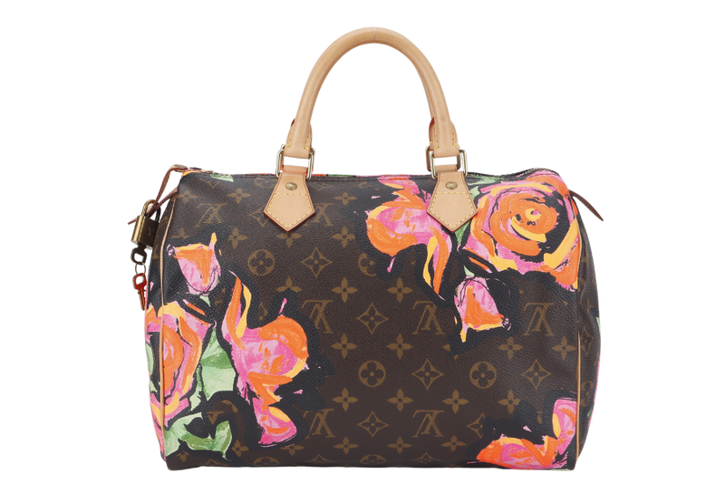 LOUIS VUITTON SPEEDY 30 MULTICOLOR MONOGRAM ROSES COATED CANVAS NO DUST COVER