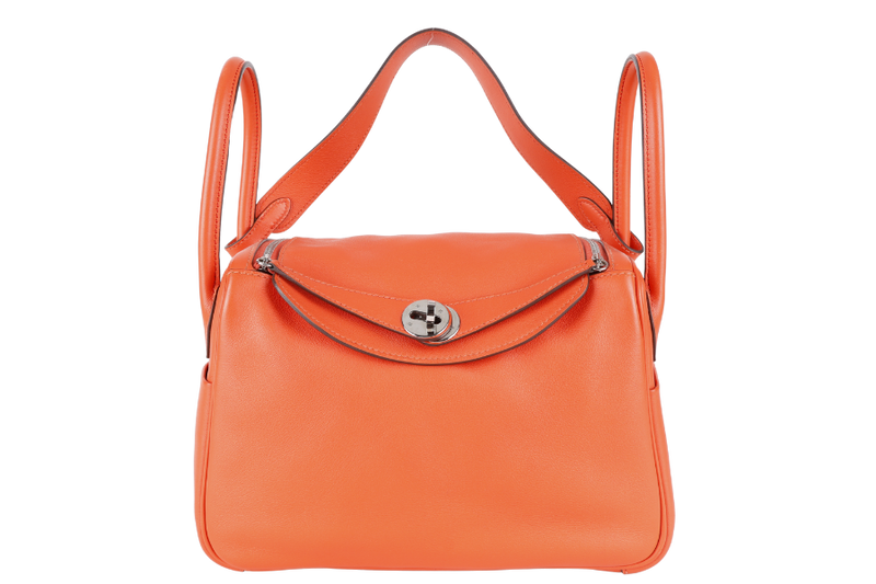 HERMES LINDY 26 CAPUCINE SWIFT LEATHER PHW STAMP A (YEAR 2017) WITH DUST COVER