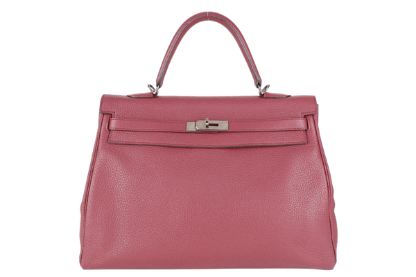 HERMES KELLY 28 (STAMP O) RETOURNE PINK TOGO LEATHER WITH STRAP, KEYS&LOCK, RAINCOAT, DUST COVER & BOX
