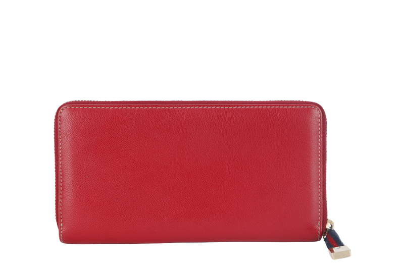 GUCCI SHERRY LINE ZIPPY WALLET(152611) RED LEATHER GOLD HARDWARE