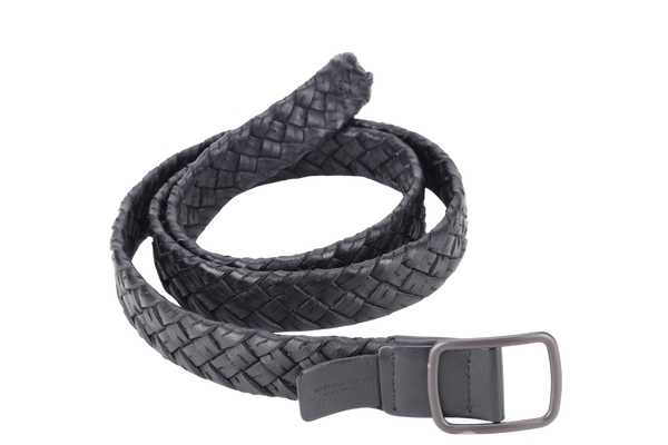 BOTTEGA VENETA BLACK BELT IN BLACK RUTHENIUM HARDWARE WITH DUST COVER