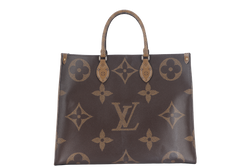 LOUIS VUITTON ONTHEGO GM (M44576) MONOGRAM GIANT CANVAS GOLD HARDWARE WITH DUST COVER AND BOX