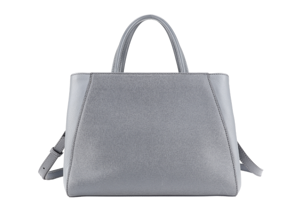 FENDI 2JOURS PETITE (8BH253-D7E-158-0501) GRAY CANVAS LEATHER GOLD HARDWARE NO DUST COVER AND NO BOX