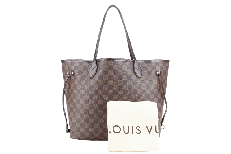 LOUIS VUITTON NEVERFULL MM EBENE DAMIER COATED CANVAS GOLD HARDWARE NO DUST COVER