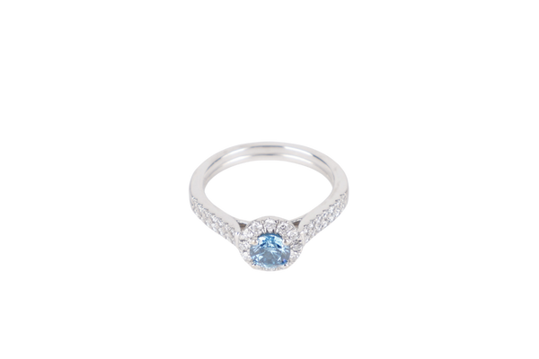 RING WG750 BLUE TOPAZ AND DIAMOND 4.3G