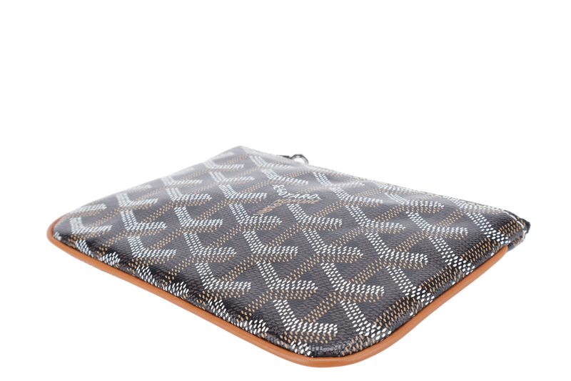 GOYARD SENAT PM POUCH BLACK AND TAN COLOR WITH BOX
