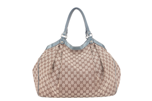 GUCCI GG SUKEY BLUE CANVAS GOLD HARDWARE NO DUST COVER