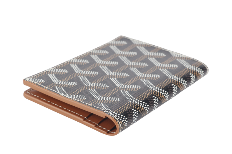 GOYARD SAINT-MARC CARD WALLET BLACK AND TAN COLOR WITH BOX