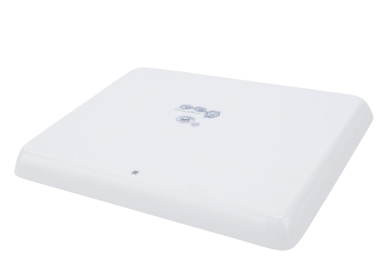 HERMES CHAINE D'ANCRE PORCELAIN SQUARE PLATE WITH BOX