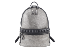 MCM METALLIC CRACKED LEATHER BACKPACK WITH STRAPS, CARD NO DUST COVER
