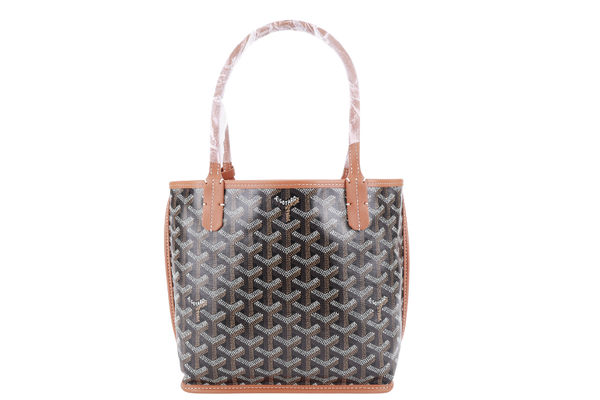 GOYARD ANJOU MINI BAG BLACK AND TAN COLOR WITH DUST COVER