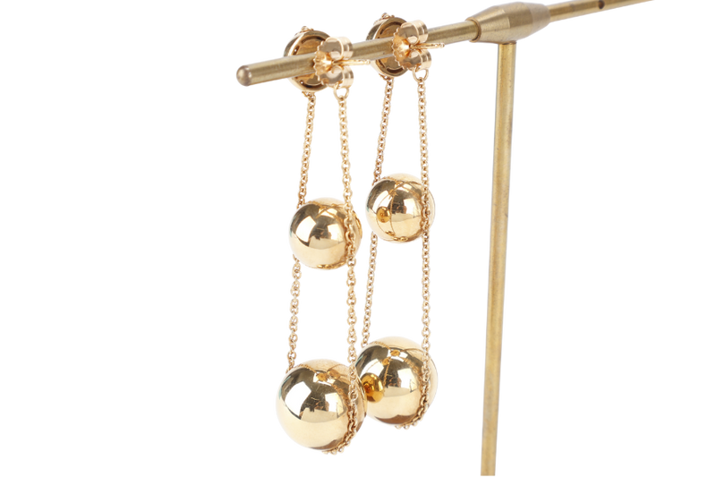 TIFFANY & CO TRIPLE DROP EARRINGS 18K YG 12G WITH BOX