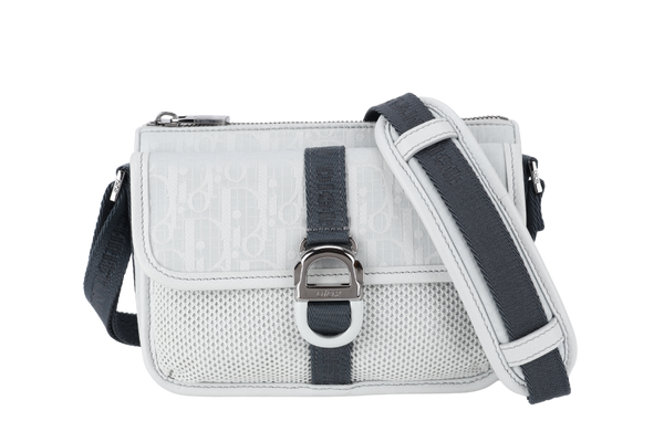 CHRISTIAN DIOR 8 DIOR AND PARLEY ICE PARLEY OCEAN NYLON STRAPS BAG SILVER HARDWARE WITH DUST COVER