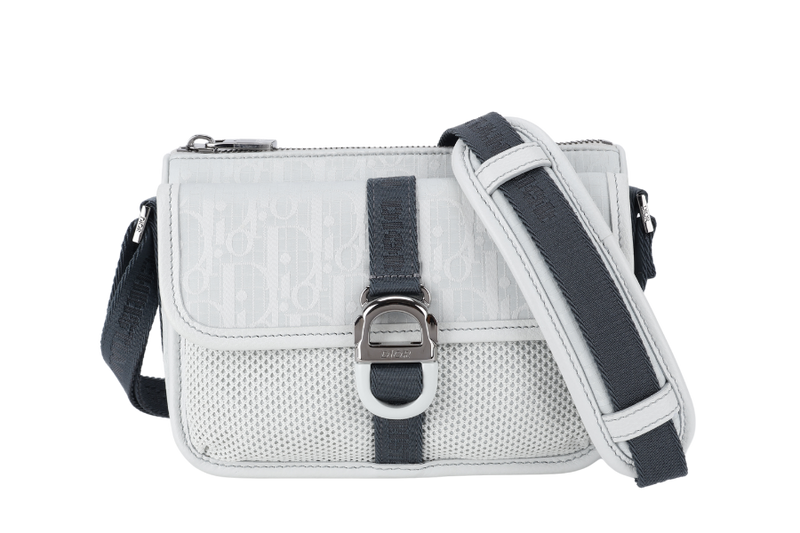 CHRISTIAN DIOR 8 DIOR AND PARLEY ICE PARLEY OCEAN NYLON STRAPS BAG SILVER HARDWARE WITH DUST COVER