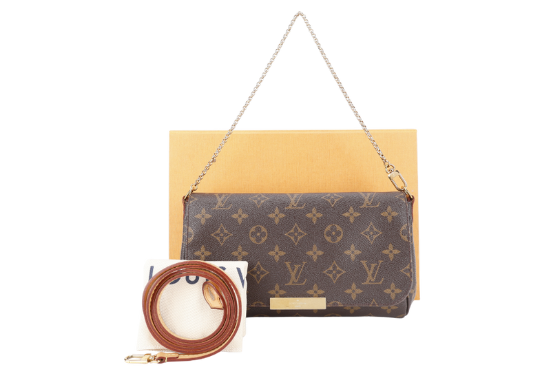 LOUIS VUITTON M40718 FAVORITE CROSSBODY BAG MM MONOGRAM CANVAS GOLD HARDWARE WITH DUST COVER AND BOX