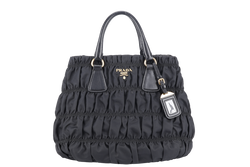 PRADA B1789M TESSUTO GAUFRE BLACK NYLON WITH CARD, STRAPS AND DUST COVER