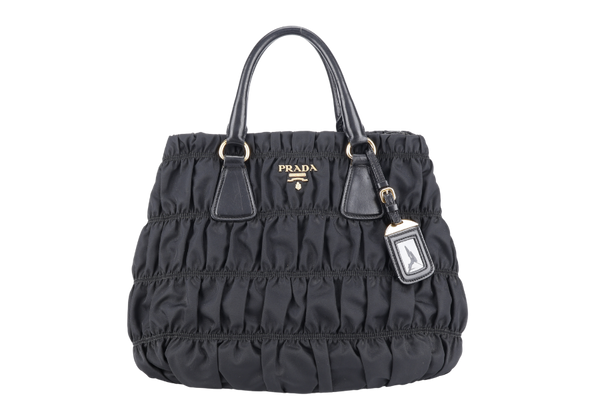 PRADA B1789M TESSUTO GAUFRE BLACK NYLON WITH CARD, STRAPS AND DUST COVER