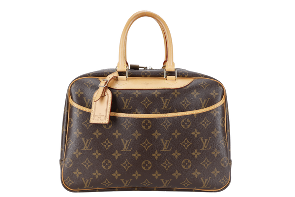 LOUIS VUITTON M47270 DEAUVILLE HAND BAG BROWN MONOGRAM CANVAS GOLD HARDWARE WITH DUST COVER