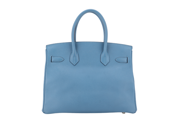 HERMES BIRKIN 30 BLUE PARADISE EPSOM GOLD HARDWARE STAMP C (YEAR 2018) WITH KEYS, LOCK, RAINCOAT AND DUST COVER