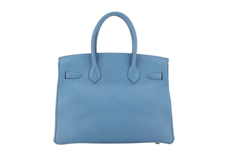 HERMES BIRKIN 30 BLUE PARADISE EPSOM GOLD HARDWARE STAMP C (YEAR 2018) WITH KEYS, LOCK, RAINCOAT AND DUST COVER
